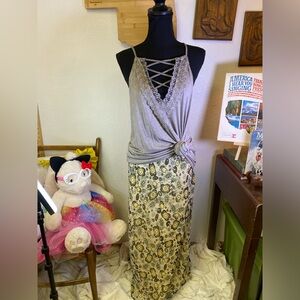 Vintage Maxi Skirt 90s Y2K Floral Print Fairy Grunge Cottagecore LARGE Cato